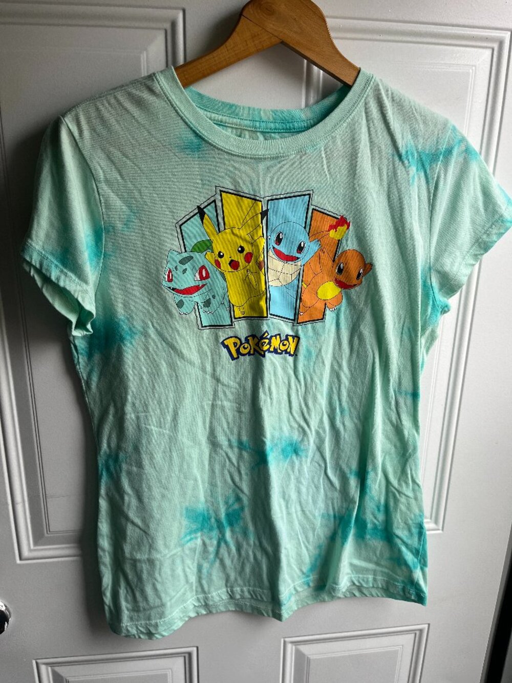 Pokemon Graphic Tee Womens XXL Tie Dye Pikachu Charmander Squirtle Bulbasaur